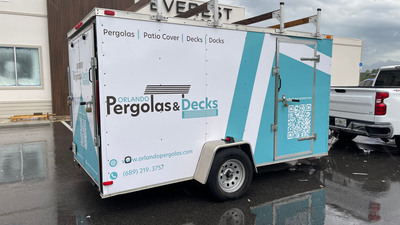 Orlando Pergolas and Decks branded trailer wrap